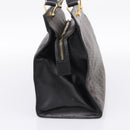 CELINE Macadam Hand Bag PVC Leather Black Gold Tone Auth BA15296-4
