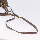 PRADA Hand Bag Leather 2way Brown Gold Tone Auth BA15297-9