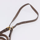 PRADA Hand Bag Leather 2way Brown Gold Tone Auth BA15297-15