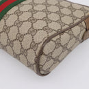 GUCCI GG Supreme Web Sherry Line Clutch Bag PVC Beige 89 01 012 Auth BA15298-15