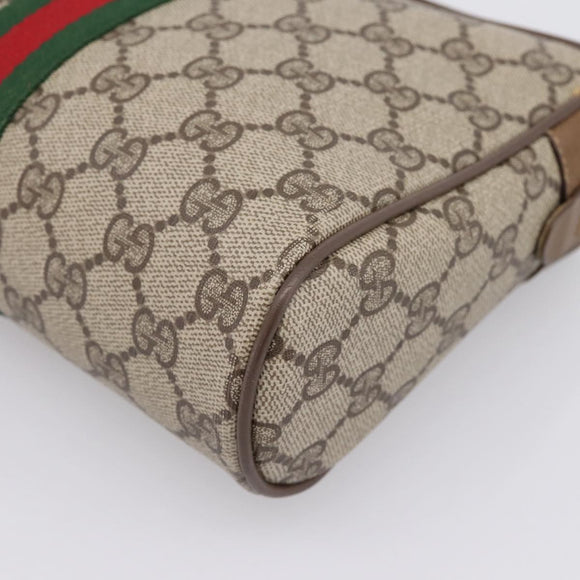GUCCI GG Supreme Web Sherry Line Clutch Bag PVC Beige 89 01 012 Auth BA15298