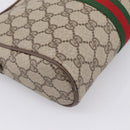GUCCI GG Supreme Web Sherry Line Clutch Bag PVC Beige 89 01 012 Auth BA15298-16