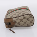 GUCCI GG Supreme Web Sherry Line Clutch Bag PVC Beige 89 01 012 Auth BA15298-3
