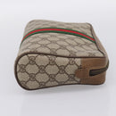 GUCCI GG Supreme Web Sherry Line Clutch Bag PVC Beige 89 01 012 Auth BA15298-4