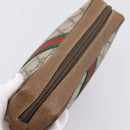 GUCCI GG Supreme Web Sherry Line Clutch Bag PVC Beige 89 01 012 Auth BA15298-5