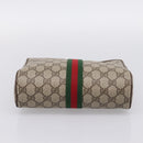 GUCCI GG Supreme Web Sherry Line Clutch Bag PVC Beige 89 01 012 Auth BA15298-6