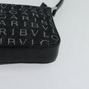 BVLGARI Logo mania Shoulder Bag Canvas Black Auth BA153-15