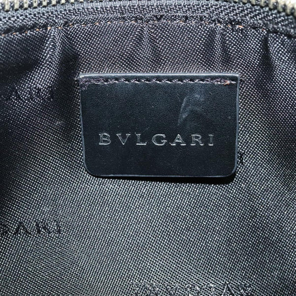 BVLGARI Logo mania Shoulder Bag Canvas Black Auth BA153