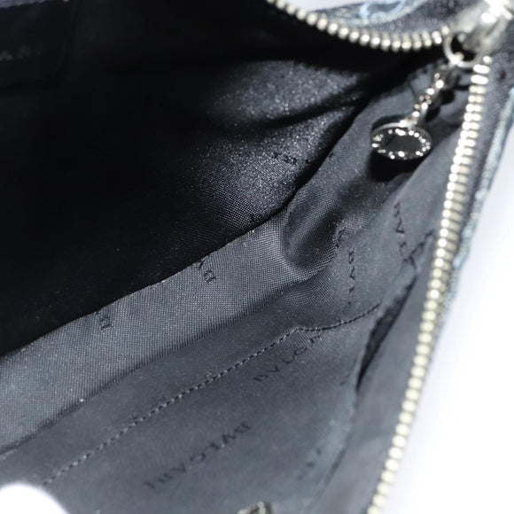 BVLGARI Logo mania Shoulder Bag Canvas Black Auth BA153