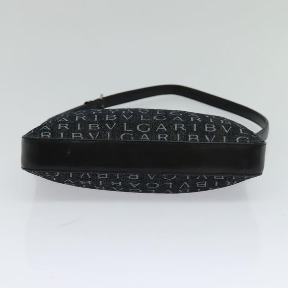 BVLGARI Logo mania Shoulder Bag Canvas Black Auth BA153