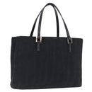 FENDI Zucchino Canvas Hand Bag Black Silver Auth BA15300-1