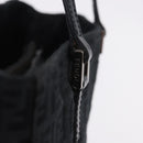 FENDI Zucchino Canvas Hand Bag Black Silver Auth BA15300-18