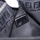 FENDI Zucchino Canvas Hand Bag Black Silver Auth BA15300-19