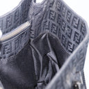 FENDI Zucchino Canvas Hand Bag Black Silver Auth BA15300-20