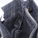 FENDI Zucchino Canvas Hand Bag Black Silver Auth BA15300-21