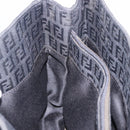 FENDI Zucchino Canvas Hand Bag Black Silver Auth BA15300-23