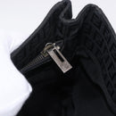 FENDI Zucchino Canvas Hand Bag Black Silver Auth BA15300-25