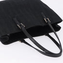FENDI Zucchino Canvas Hand Bag Black Silver Auth BA15300-7