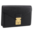 LOUIS VUITTON Epi Sellier Dragonne Clutch Bag Black M52612 LV Auth BA15301-1