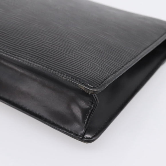 LOUIS VUITTON Epi Sellier Dragonne Clutch Bag Black M52612 LV Auth BA15301