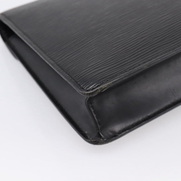 LOUIS VUITTON Epi Sellier Dragonne Clutch Bag Black M52612 LV Auth BA15301