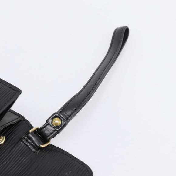 LOUIS VUITTON Epi Sellier Dragonne Clutch Bag Black M52612 LV Auth BA15301