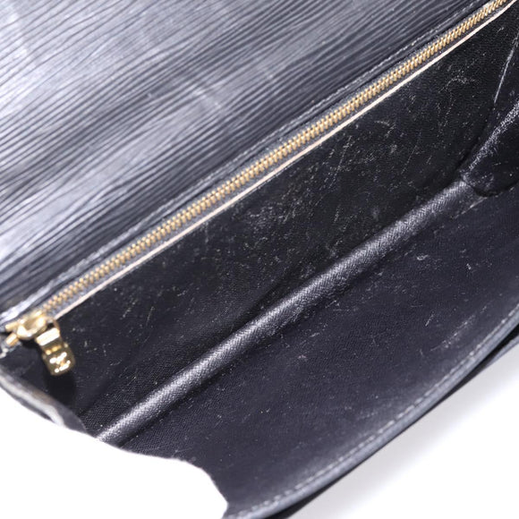 LOUIS VUITTON Epi Sellier Dragonne Clutch Bag Black M52612 LV Auth BA15301