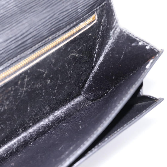 LOUIS VUITTON Epi Sellier Dragonne Clutch Bag Black M52612 LV Auth BA15301
