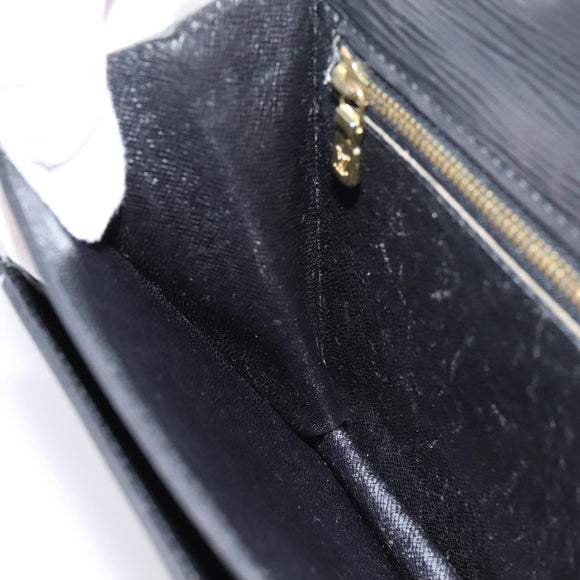 LOUIS VUITTON Epi Sellier Dragonne Clutch Bag Black M52612 LV Auth BA15301