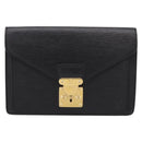 LOUIS VUITTON Epi Sellier Dragonne Clutch Bag Black M52612 LV Auth BA15301-13
