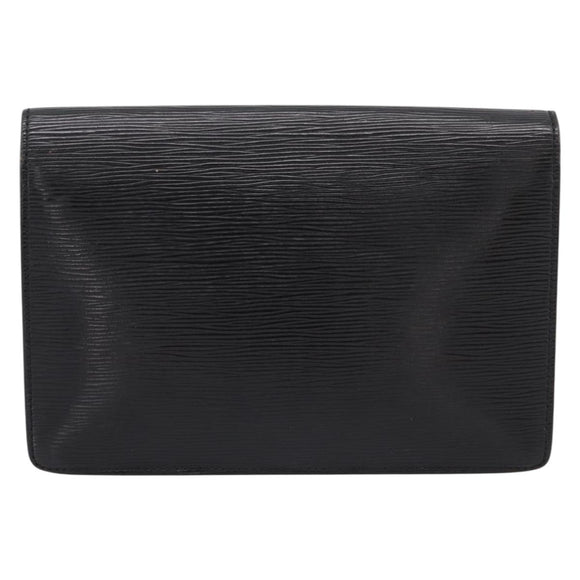 LOUIS VUITTON Epi Sellier Dragonne Clutch Bag Black M52612 LV Auth BA15301