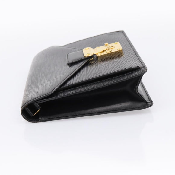 LOUIS VUITTON Epi Sellier Dragonne Clutch Bag Black M52612 LV Auth BA15301