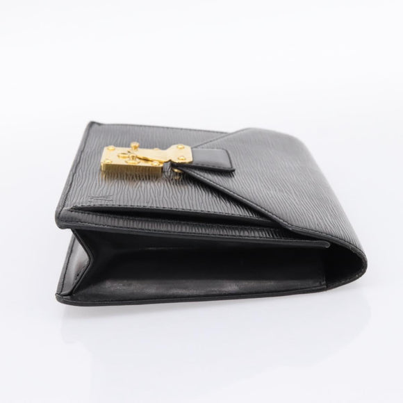 LOUIS VUITTON Epi Sellier Dragonne Clutch Bag Black M52612 LV Auth BA15301