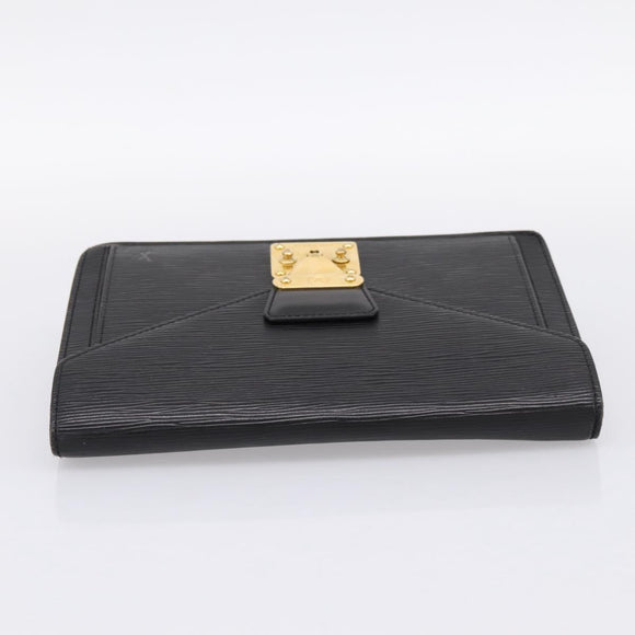 LOUIS VUITTON Epi Sellier Dragonne Clutch Bag Black M52612 LV Auth BA15301