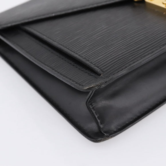 LOUIS VUITTON Epi Sellier Dragonne Clutch Bag Black M52612 LV Auth BA15301