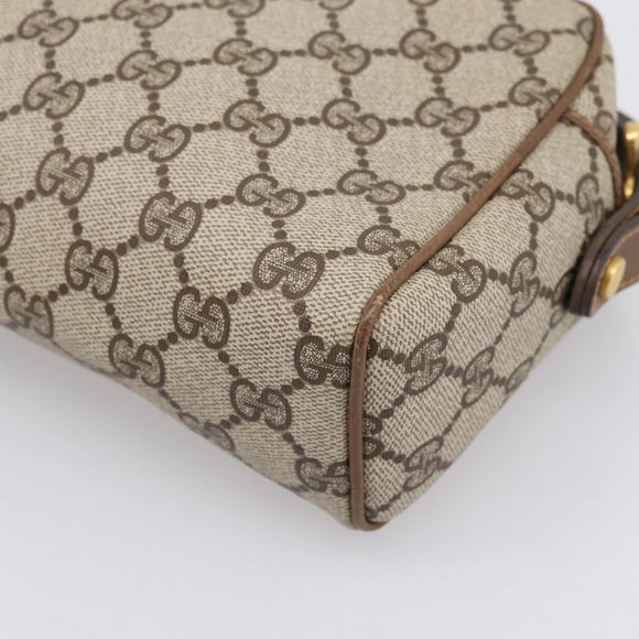 GUCCI GG Supreme Web Sherry Line Clutch Bag PVC Beige 014 904 0020 Auth BA15302