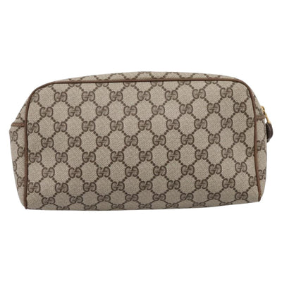 GUCCI GG Supreme Web Sherry Line Clutch Bag PVC Beige 014 904 0020 Auth BA15302 - 0