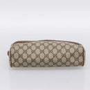 GUCCI GG Supreme Web Sherry Line Clutch Bag PVC Beige 014 904 0020 Auth BA15302-5