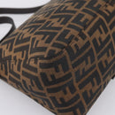 FENDI Zucca Canvas Mamma Baguette Shoulder Bag Brown Silver Auth BA15303V-13