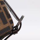FENDI Zucca Canvas Mamma Baguette Shoulder Bag Brown Silver Auth BA15303V-14