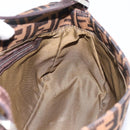 FENDI Zucca Canvas Mamma Baguette Shoulder Bag Brown Silver Auth BA15303V-17