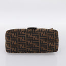 FENDI Zucca Canvas Mamma Baguette Shoulder Bag Brown Silver Auth BA15303V-9