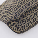 FENDI Zucchino Canvas Hand Bag Navy Silver Auth BA15304-14