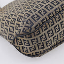 FENDI Zucchino Canvas Hand Bag Navy Silver Auth BA15304-16