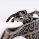 FENDI Zucchino Canvas Hand Bag Navy Silver Auth BA15304-10
