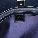 FENDI Zucchino Canvas Hand Bag Navy Silver Auth BA15304-17