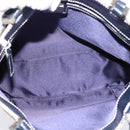FENDI Zucchino Canvas Hand Bag Navy Silver Auth BA15304-11