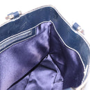 FENDI Zucchino Canvas Hand Bag Navy Silver Auth BA15304-18