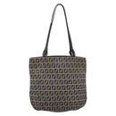 FENDI Zucchino Canvas Hand Bag Navy Silver Auth BA15304-13