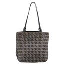 FENDI Zucchino Canvas Hand Bag Navy Silver Auth BA15304-2